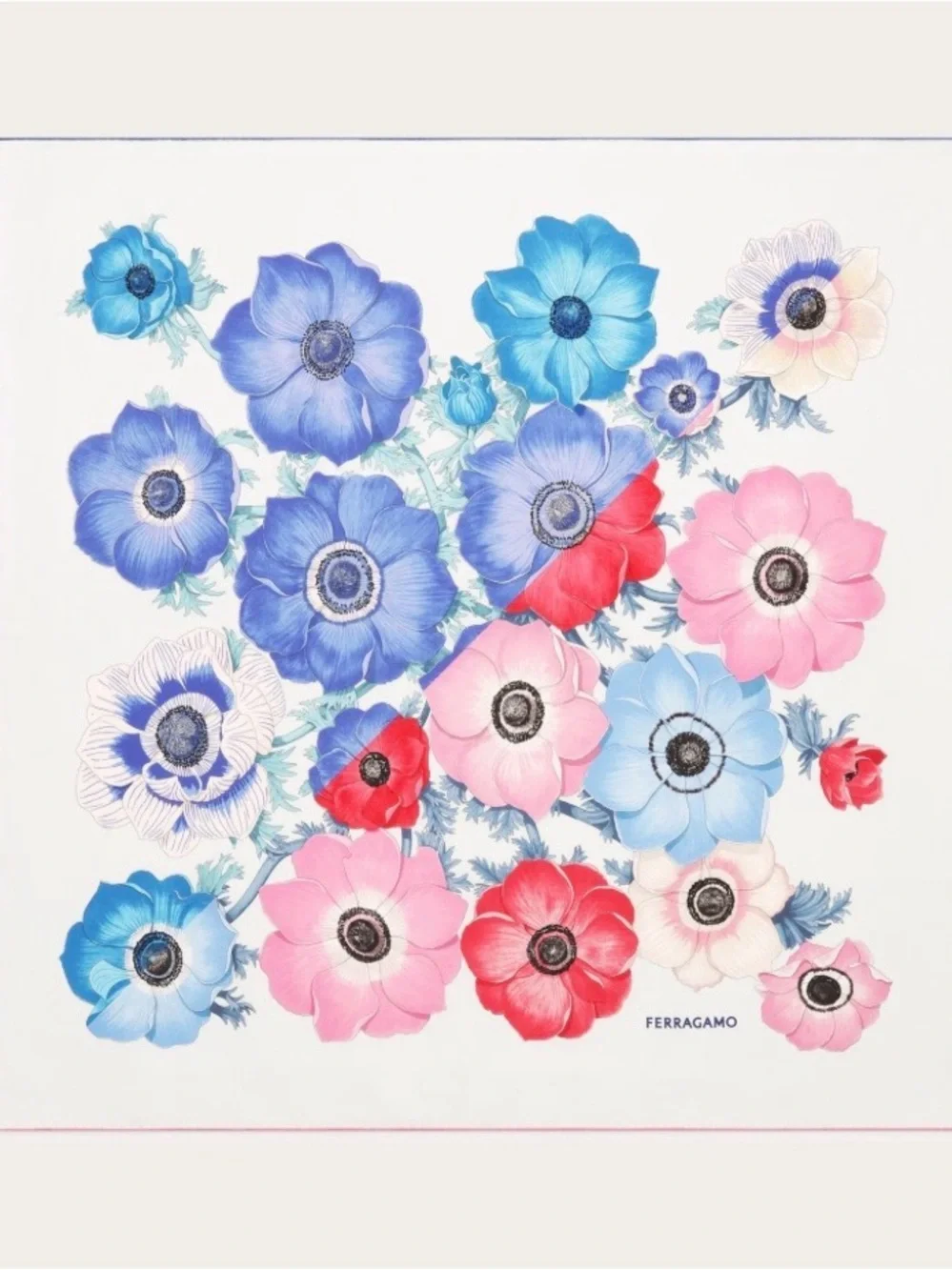 Ferragamo Anemone Floral Silk Scarf